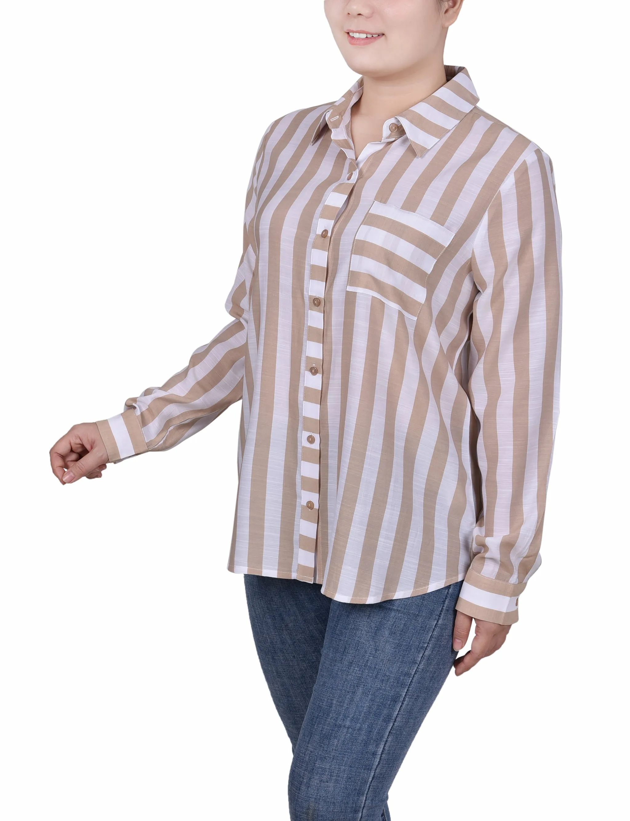 Chemise à manches longues rayée