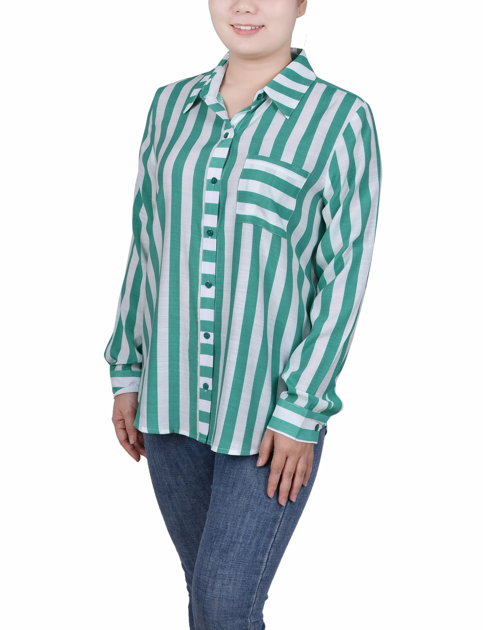 Chemise à manches longues rayée