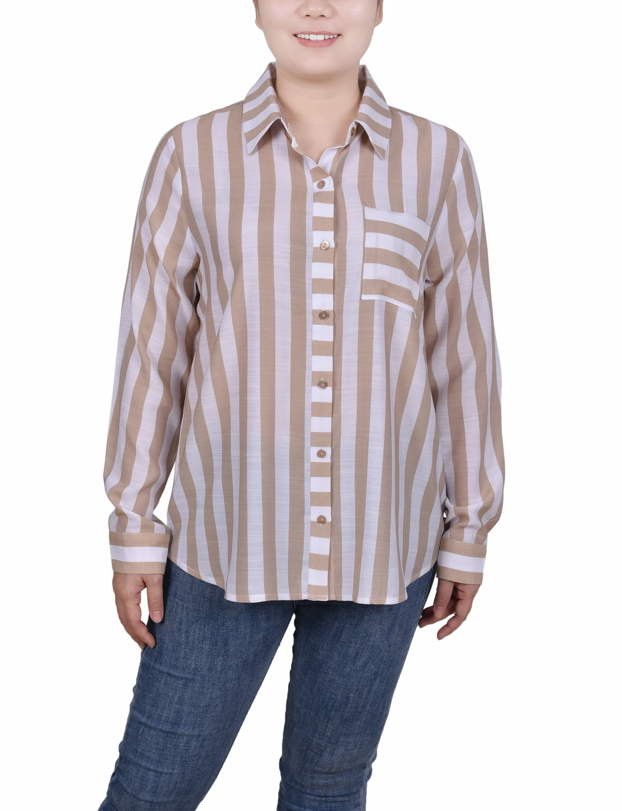 Chemise à manches longues rayée