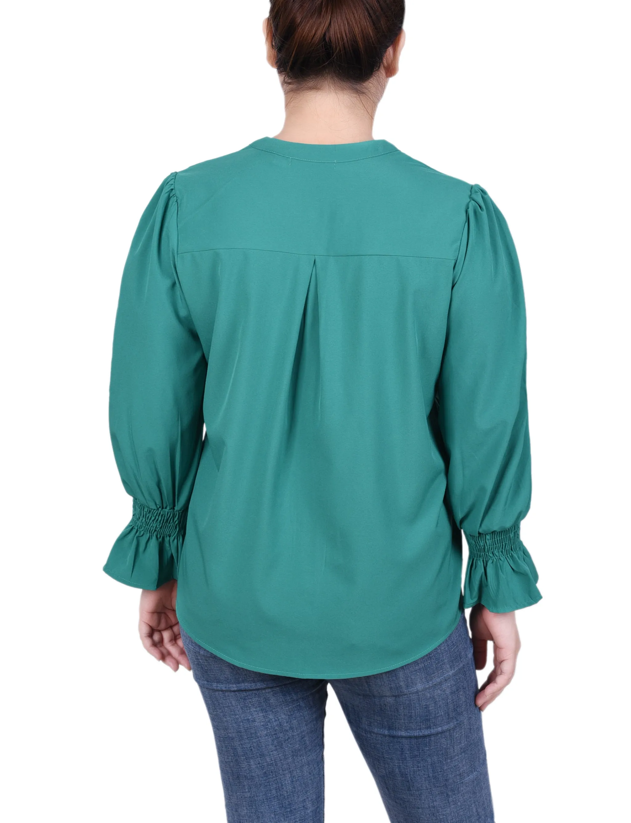 Blouse à manches longues avec col en Y