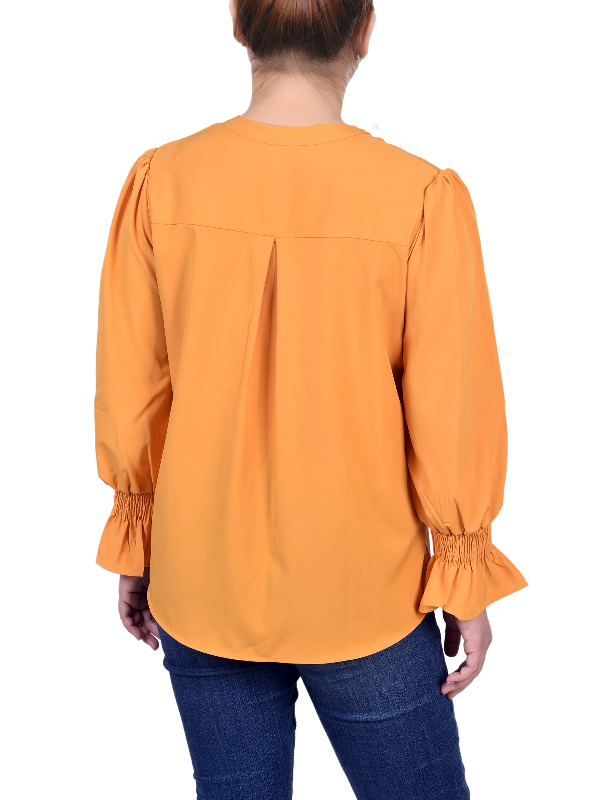 Blouse à manches longues avec col en Y