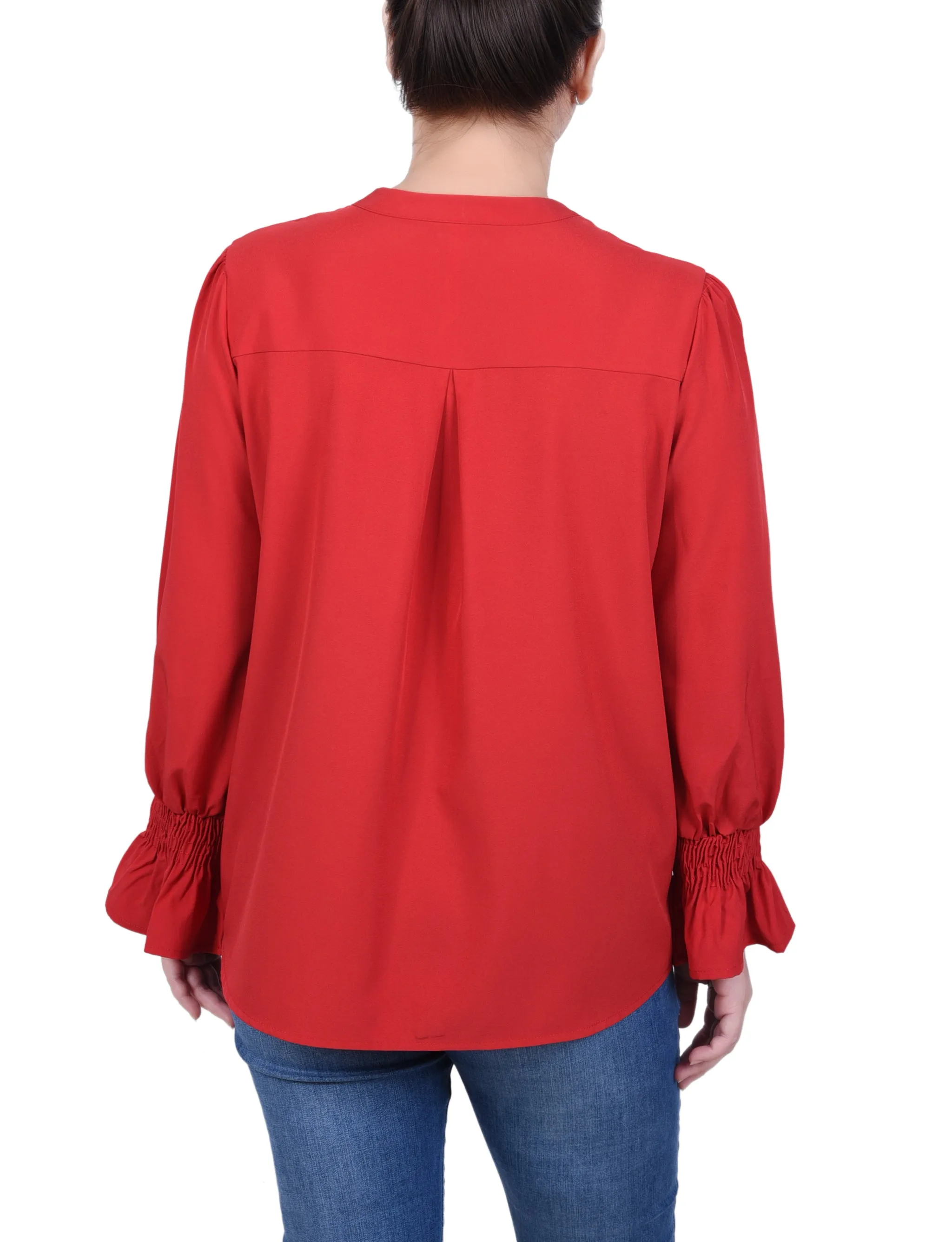 Blouse à manches longues avec col en Y