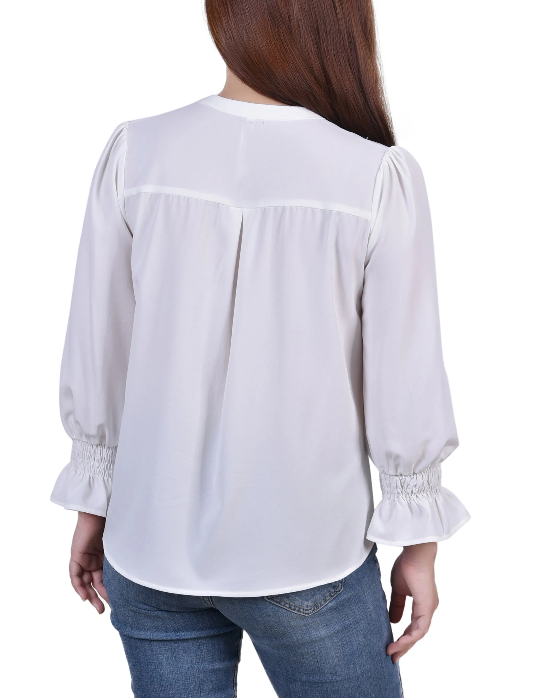 Blouse à manches longues avec col en Y