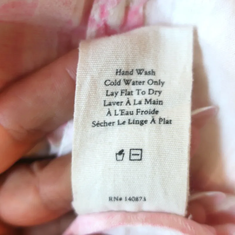 LoveShackFancy Haut à Broderie Dentelle Broadway Imprimé Fleuri Blanc/Rose en Coton Taille S