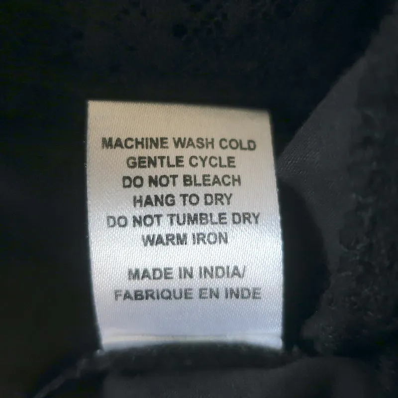LoveShackFancy Haut à dos nu froncé Noir en coton brodé Taille Très Petite