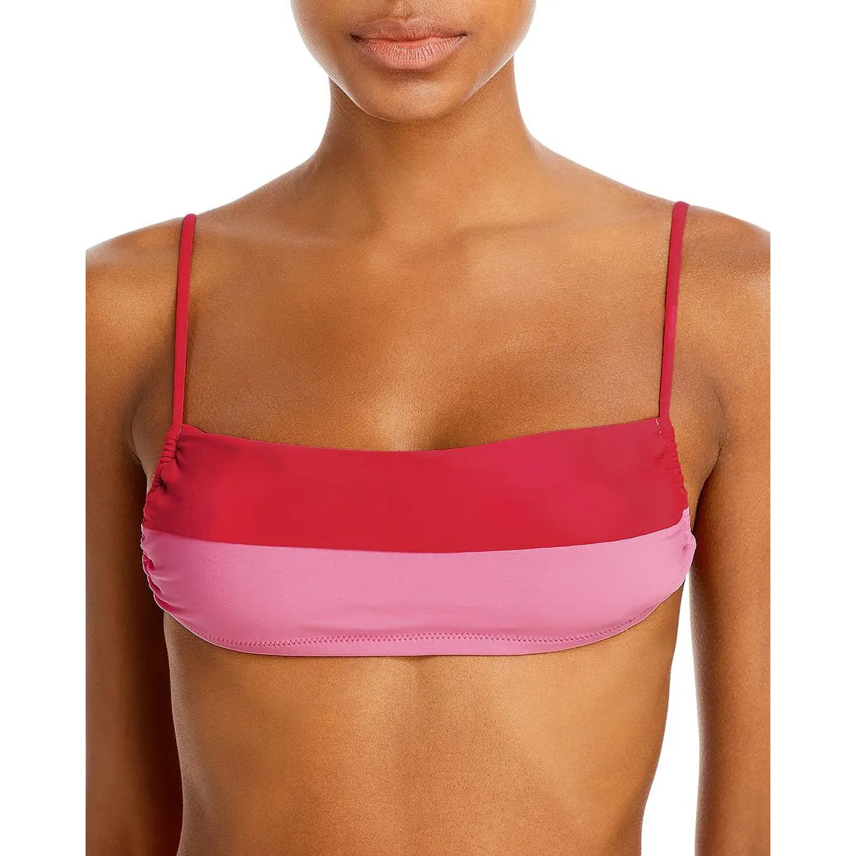 Haut de maillot de bain bandeau colorblock pour femmes Luna
