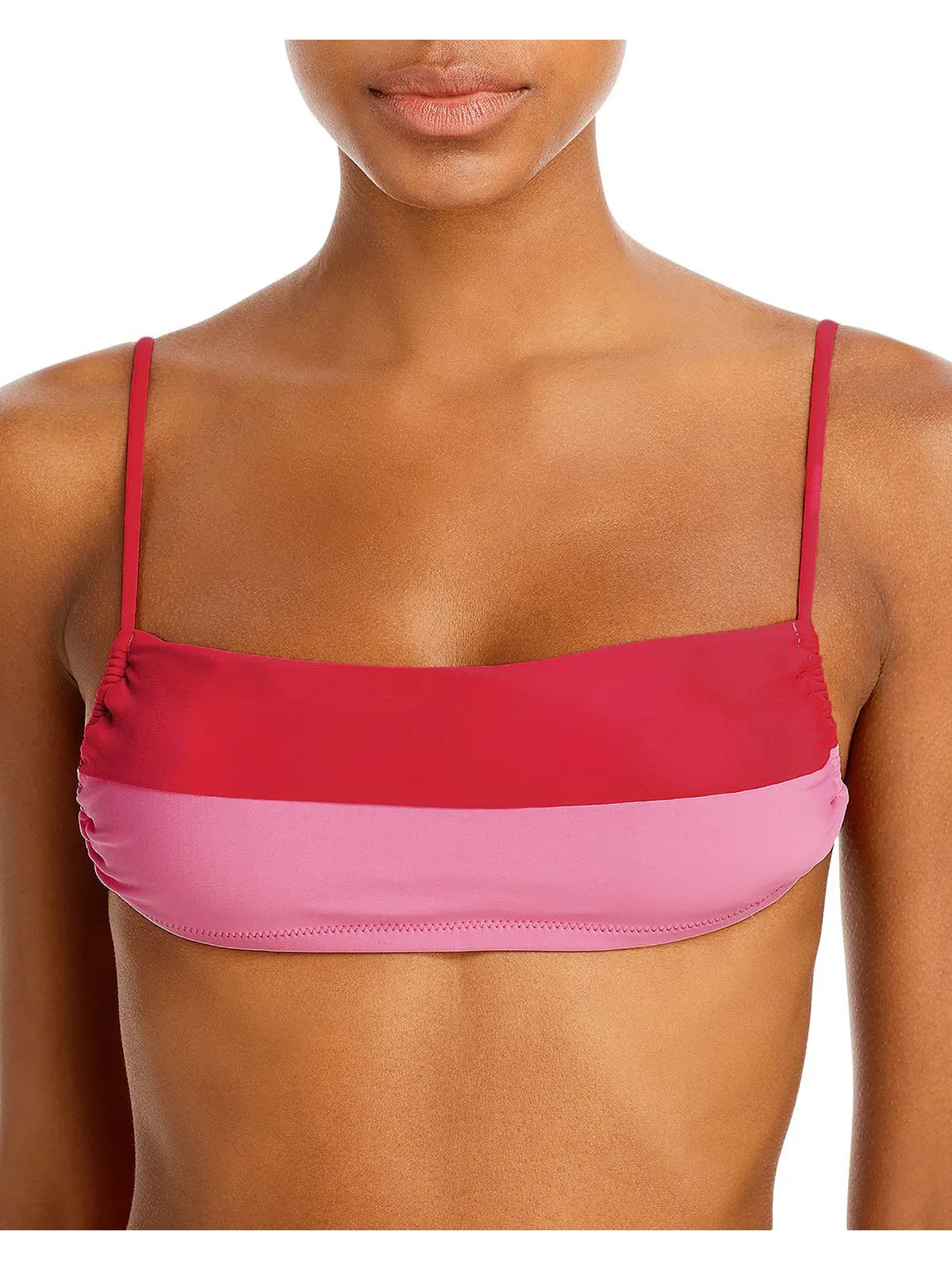 Haut de maillot de bain bandeau colorblock pour femmes Luna