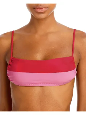 Luna Womens Colorblock Bandeau Bikini Swim Top