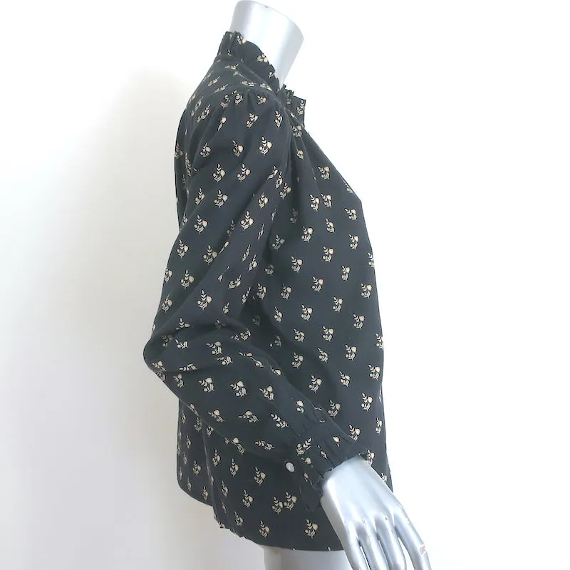 M.A.B.E. Blouse à manches longues Lola Imprimé floral noir lavé Taille Très Petite
