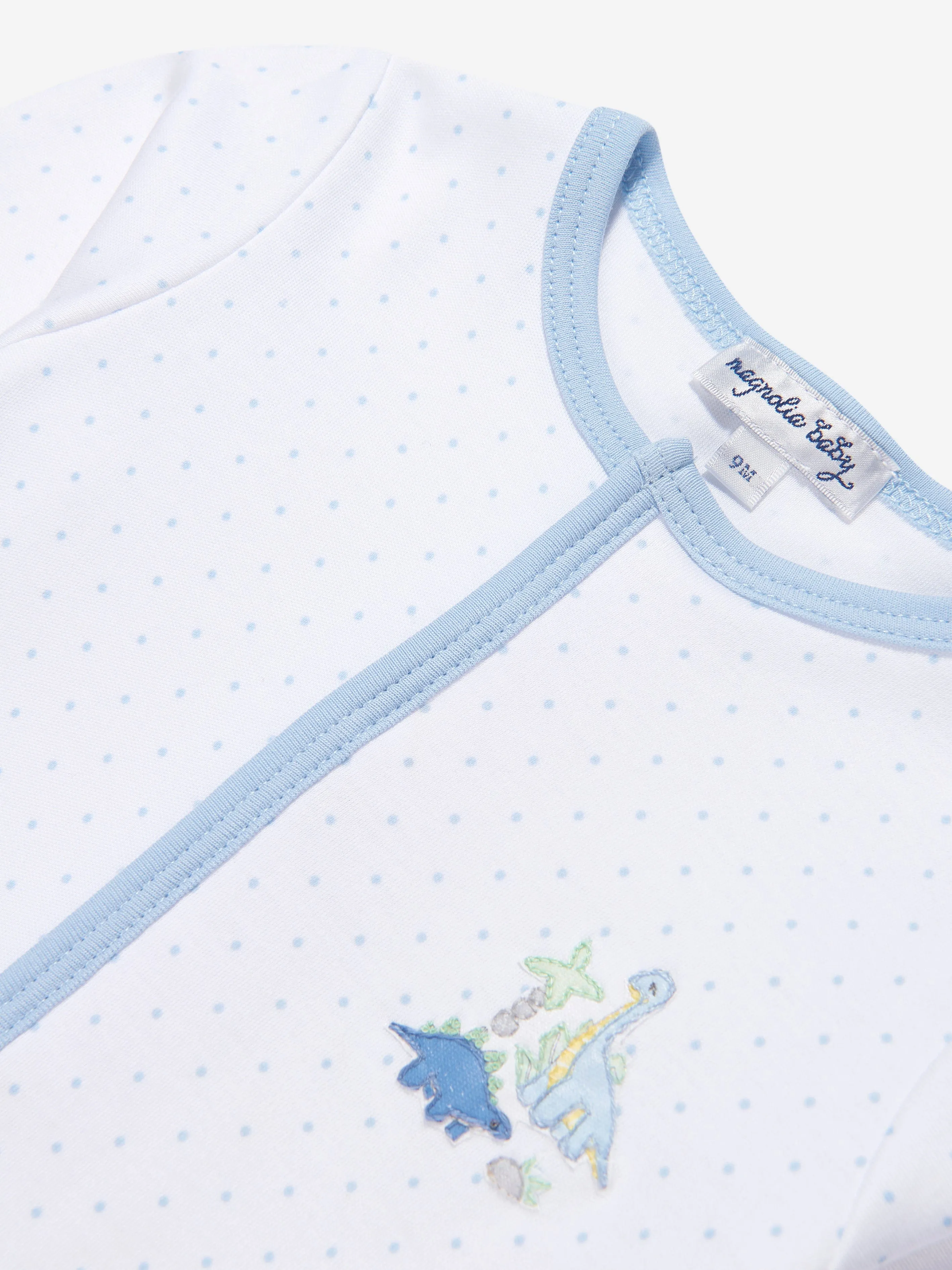 Magnolia Baby Body bébé garçon Dinoland Brodé en Blanc