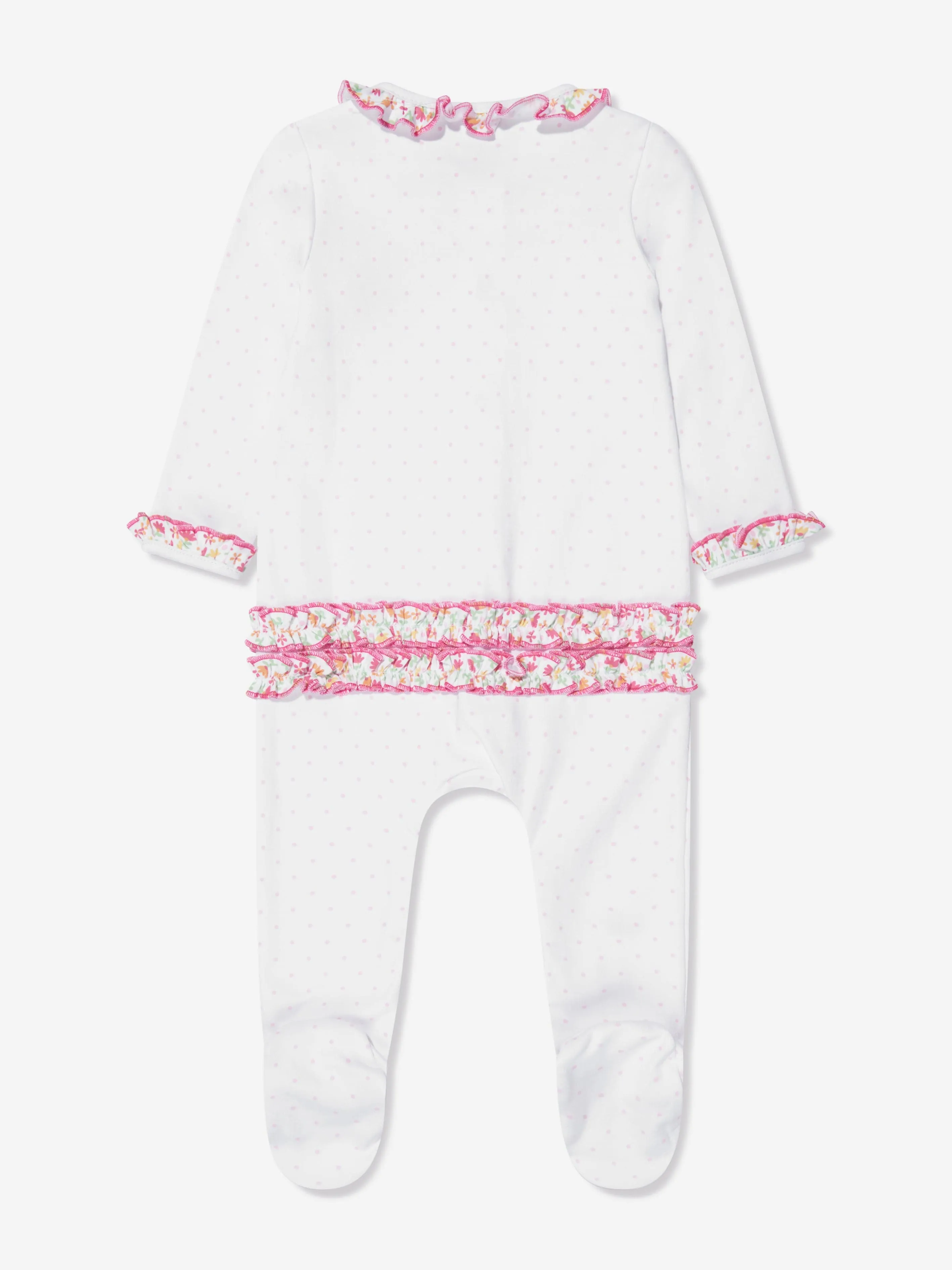 Magnolia Baby Body de bébé fille à broderies et volants en blanc