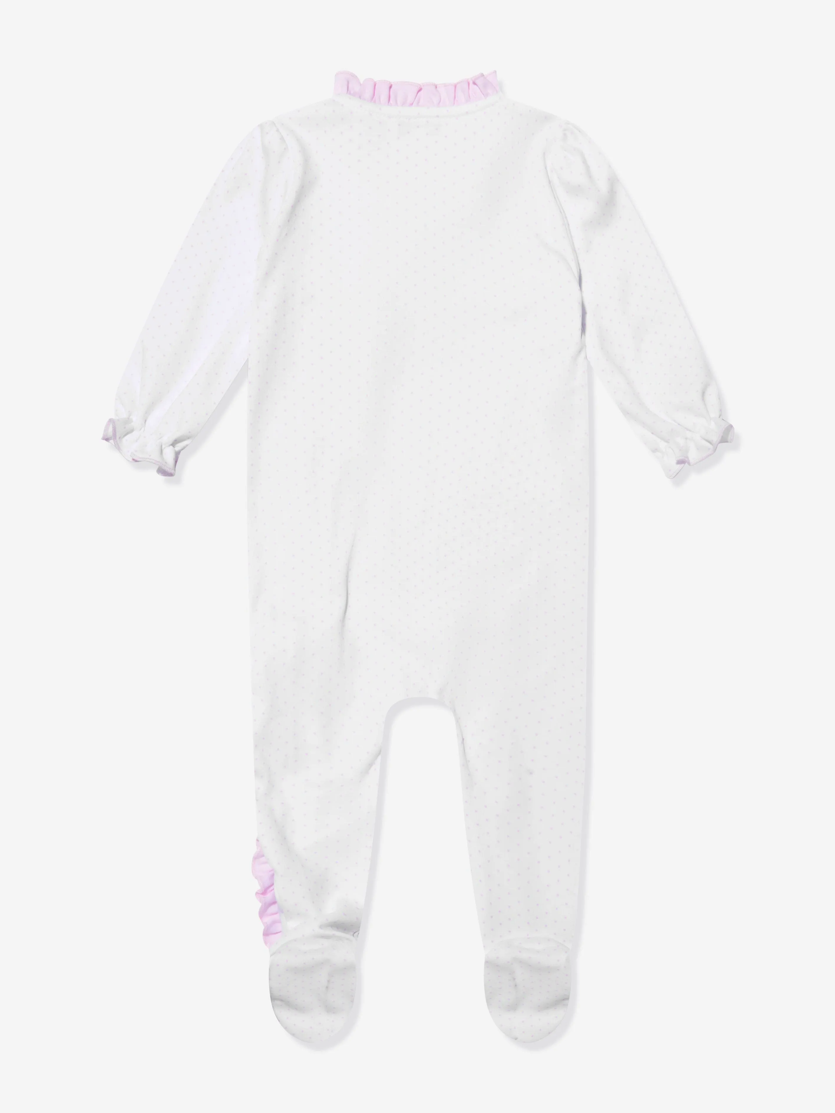 Magnolia Baby Body pour bébé fille avec broderie de cygne et volants croisés en blanc
