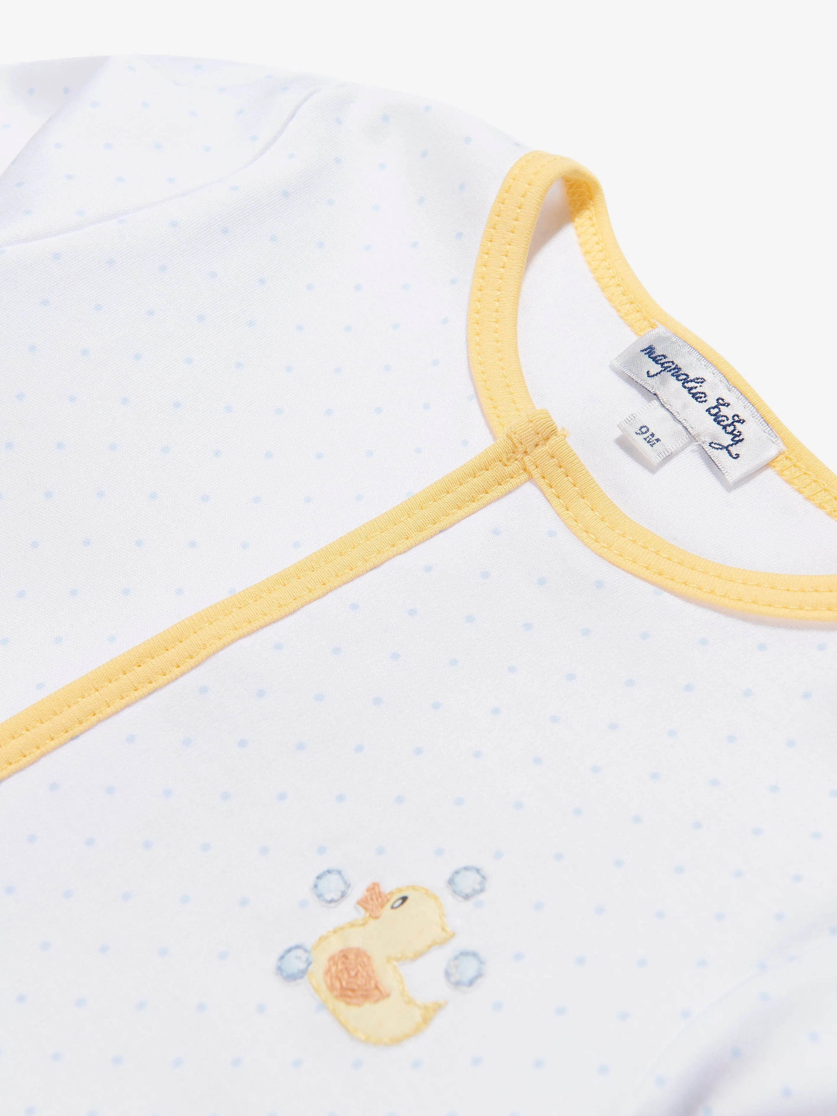 Magnolia Baby Canard en Caoutchouc Brodé Body en Blanc