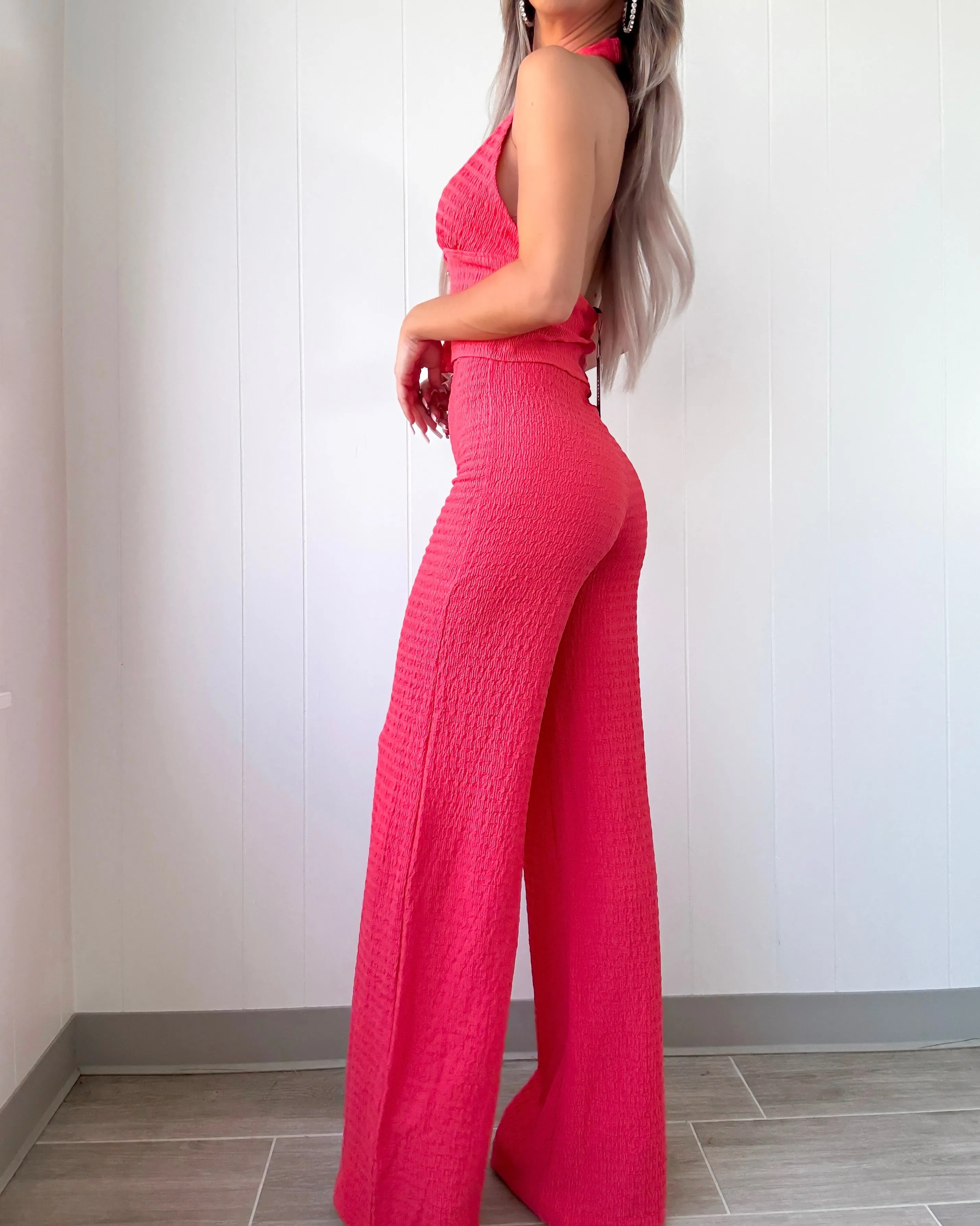 Ensemble de pantalons texturés Mai Tai Muse - Corail