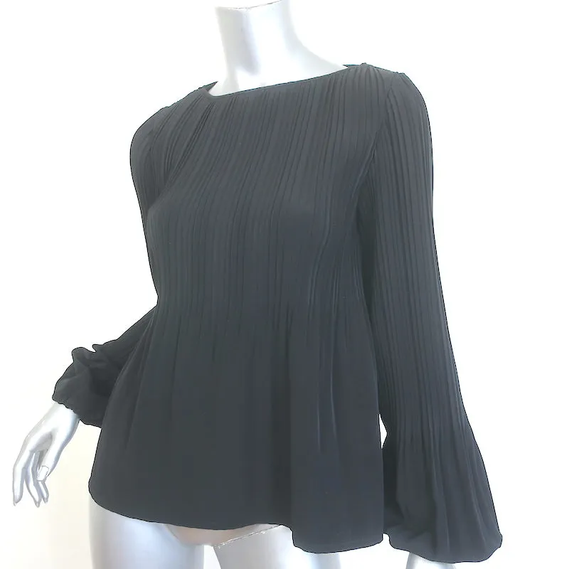 Maje Blouse plissée Lockin en crêpe noir Taille 1 Haut à manches longues