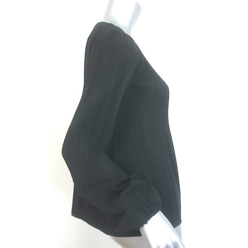 Maje Blouse plissée Lockin en crêpe noir Taille 1 Haut à manches longues