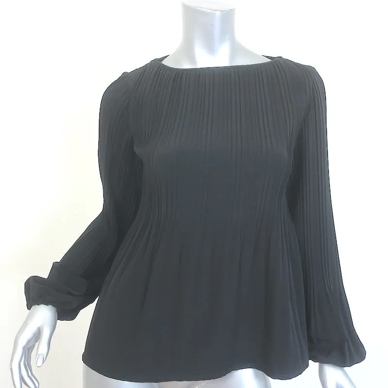 Maje Blouse plissée Lockin en crêpe noir Taille 1 Haut à manches longues