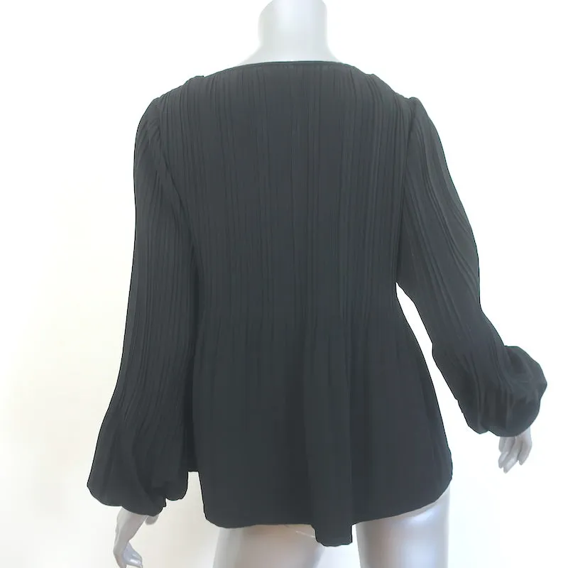 Maje Blouse plissée Lockin en crêpe noir Taille 1 Haut à manches longues