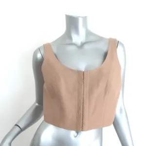 Mara Hoffman Aisha Cropped Top Tan Tencel-Linen Size 10