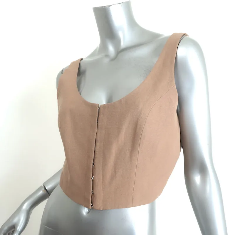 Mara Hoffman Aisha Haut Court Beige Tencel-Lin Taille 10