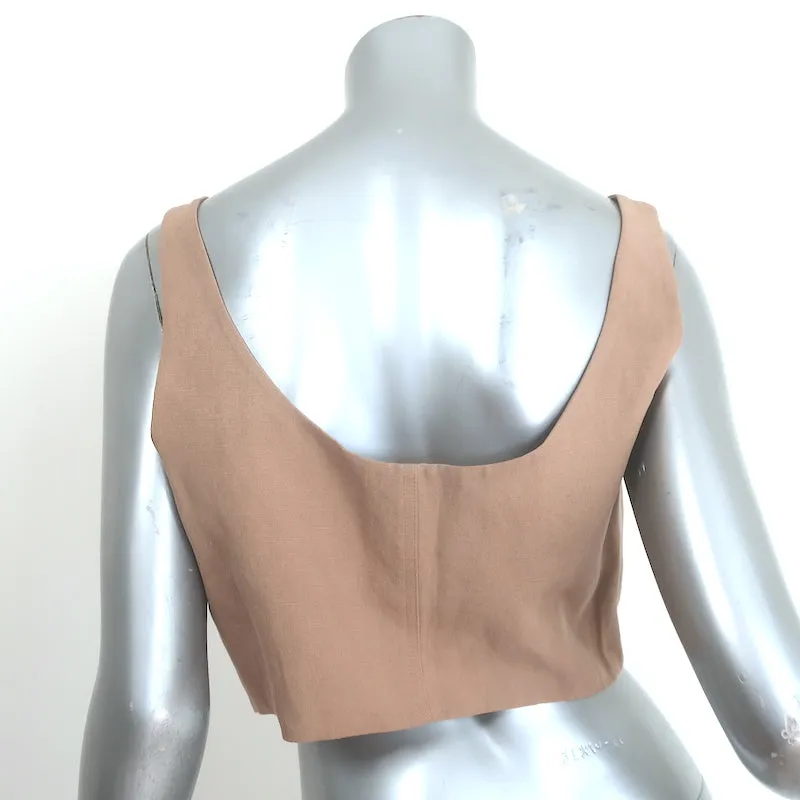 Mara Hoffman Aisha Haut Court Beige Tencel-Lin Taille 10