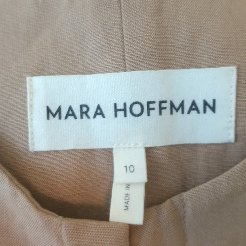 Mara Hoffman Aisha Haut Court Beige Tencel-Lin Taille 10