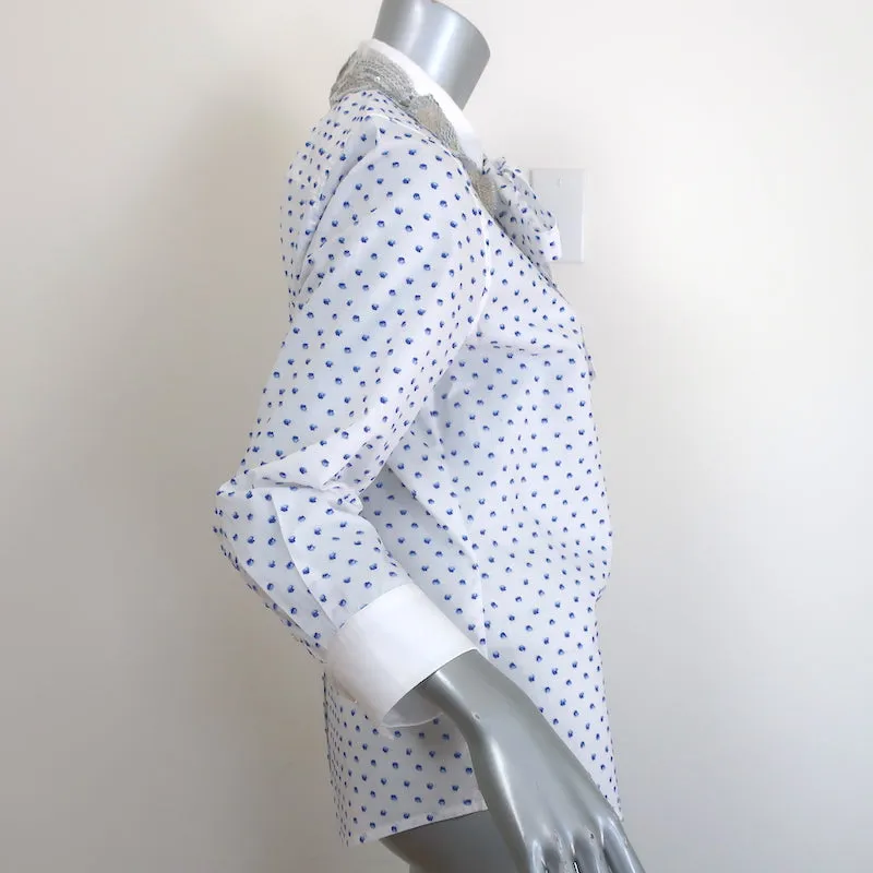 Chemise Marc Jacobs à col sequiné pois blancs taille 6 haut à manches longues