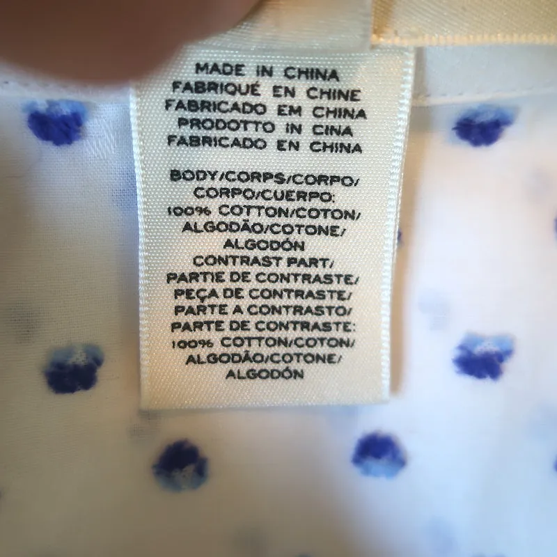 Chemise Marc Jacobs à col sequiné pois blancs taille 6 haut à manches longues