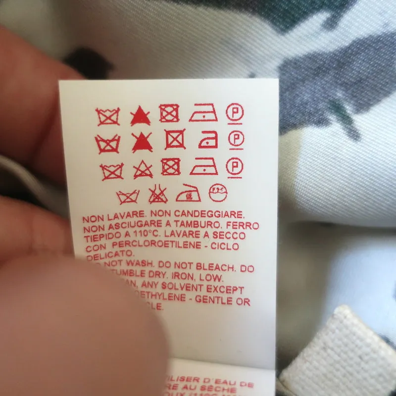 Marni Blouse Vert Foncé Imprimé Floral Abstrait en Soie Sergé Taille 40 Haut à Manches Longues