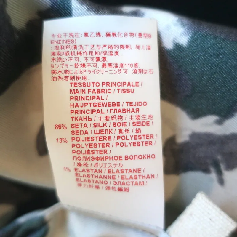 Marni Blouse Vert Foncé Imprimé Floral Abstrait en Soie Sergé Taille 40 Haut à Manches Longues