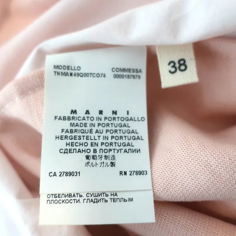 Marni Haut sans manches en V rose clair en coton jersey et poplin Taille 38