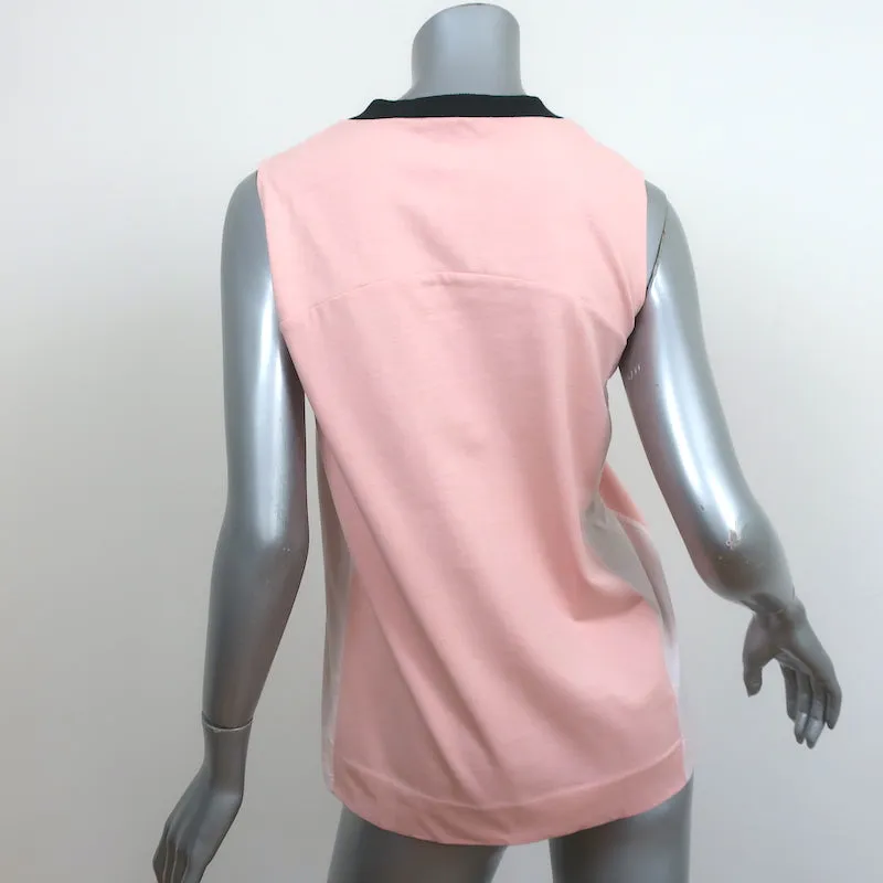 Marni Haut sans manches en V rose clair en coton jersey et poplin Taille 38