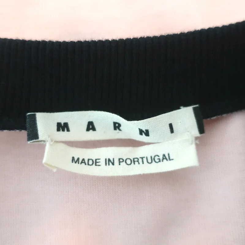 Marni Haut sans manches en V rose clair en coton jersey et poplin Taille 38
