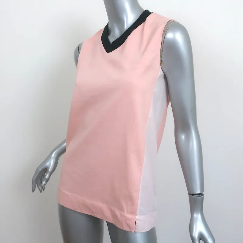 Marni Haut sans manches en V rose clair en coton jersey et poplin Taille 38