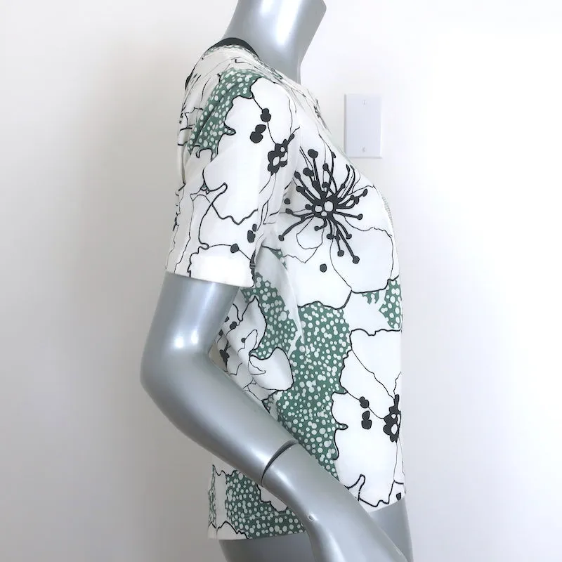 Marni T-shirt à nouder blanc imprimé cactus en coton jersey taille 42 haut à manches courtes