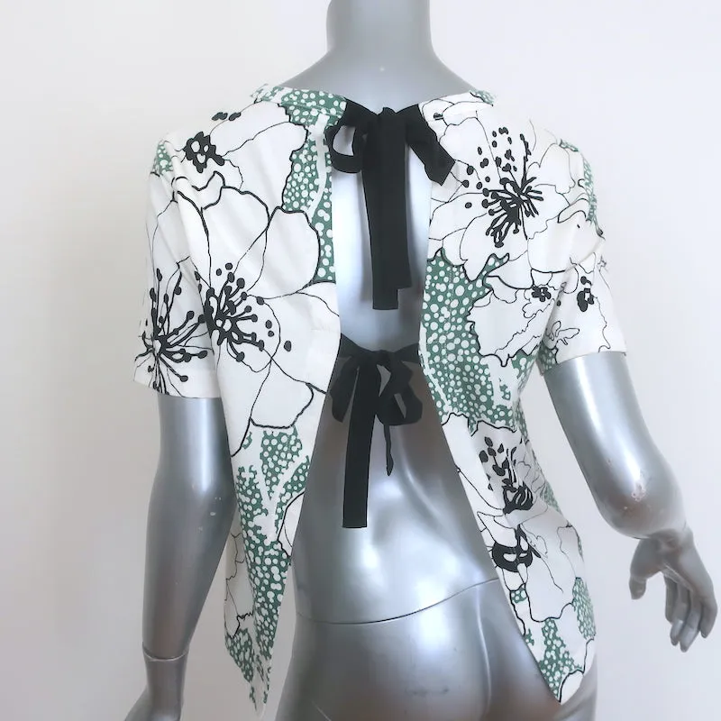 Marni T-shirt à nouder blanc imprimé cactus en coton jersey taille 42 haut à manches courtes
