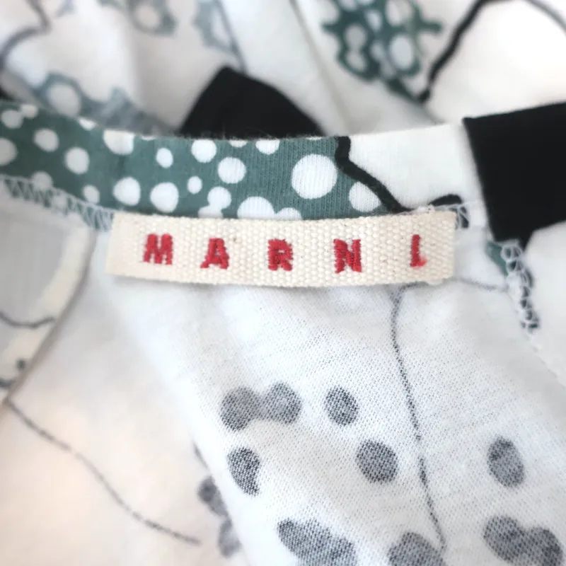 Marni T-shirt à nouder blanc imprimé cactus en coton jersey taille 42 haut à manches courtes