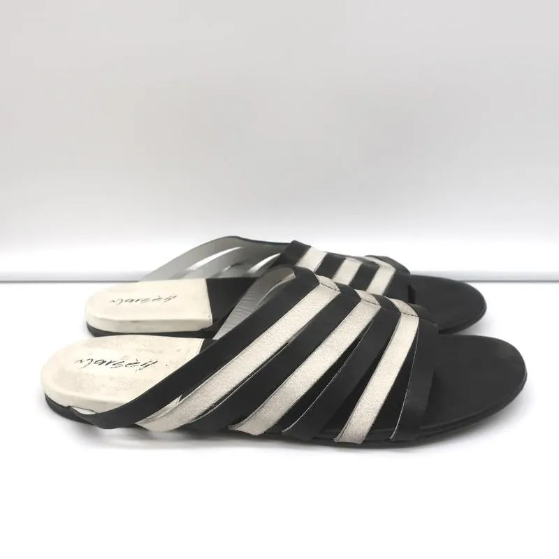 Sandales Marsell à lanières Zeppella en cuir noir et blanc taille 37.5