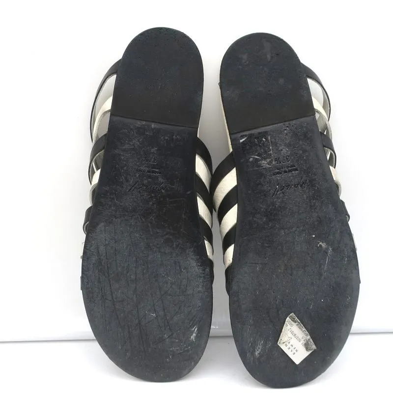 Sandales Marsell à lanières Zeppella en cuir noir et blanc taille 37.5