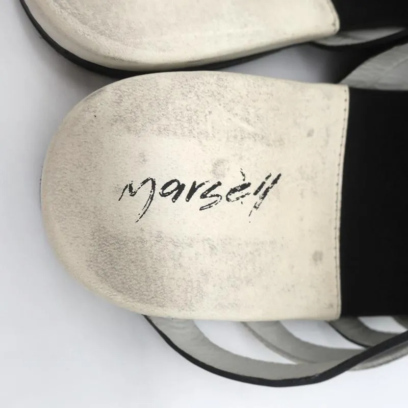 Sandales Marsell à lanières Zeppella en cuir noir et blanc taille 37.5