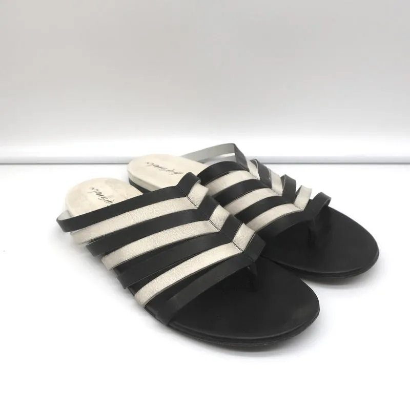 Sandales Marsell à lanières Zeppella en cuir noir et blanc taille 37.5