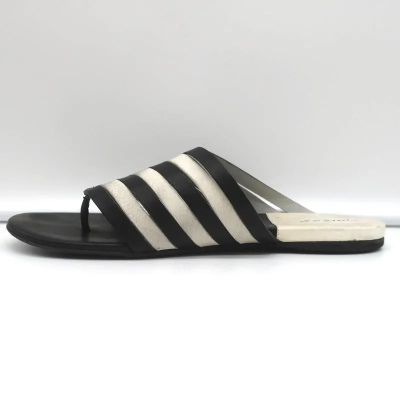 Sandales Marsell à lanières Zeppella en cuir noir et blanc taille 37.5
