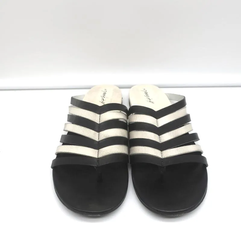 Sandales Marsell à lanières Zeppella en cuir noir et blanc taille 37.5