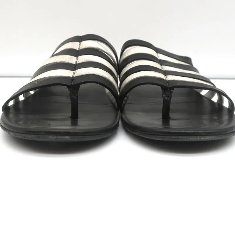 Sandales Marsell à lanières Zeppella en cuir noir et blanc taille 37.5
