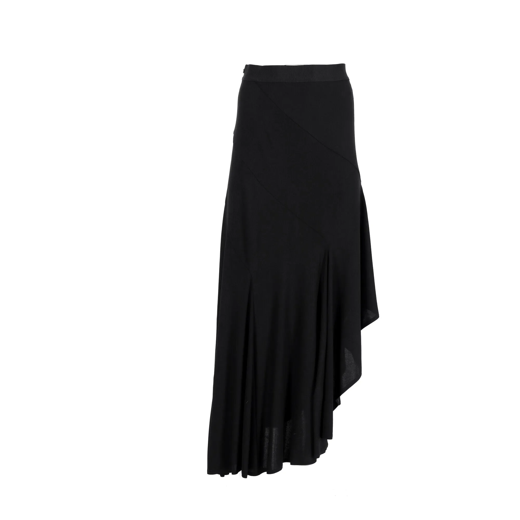 Jupe midi asymétrique Max Mara en viscose noire