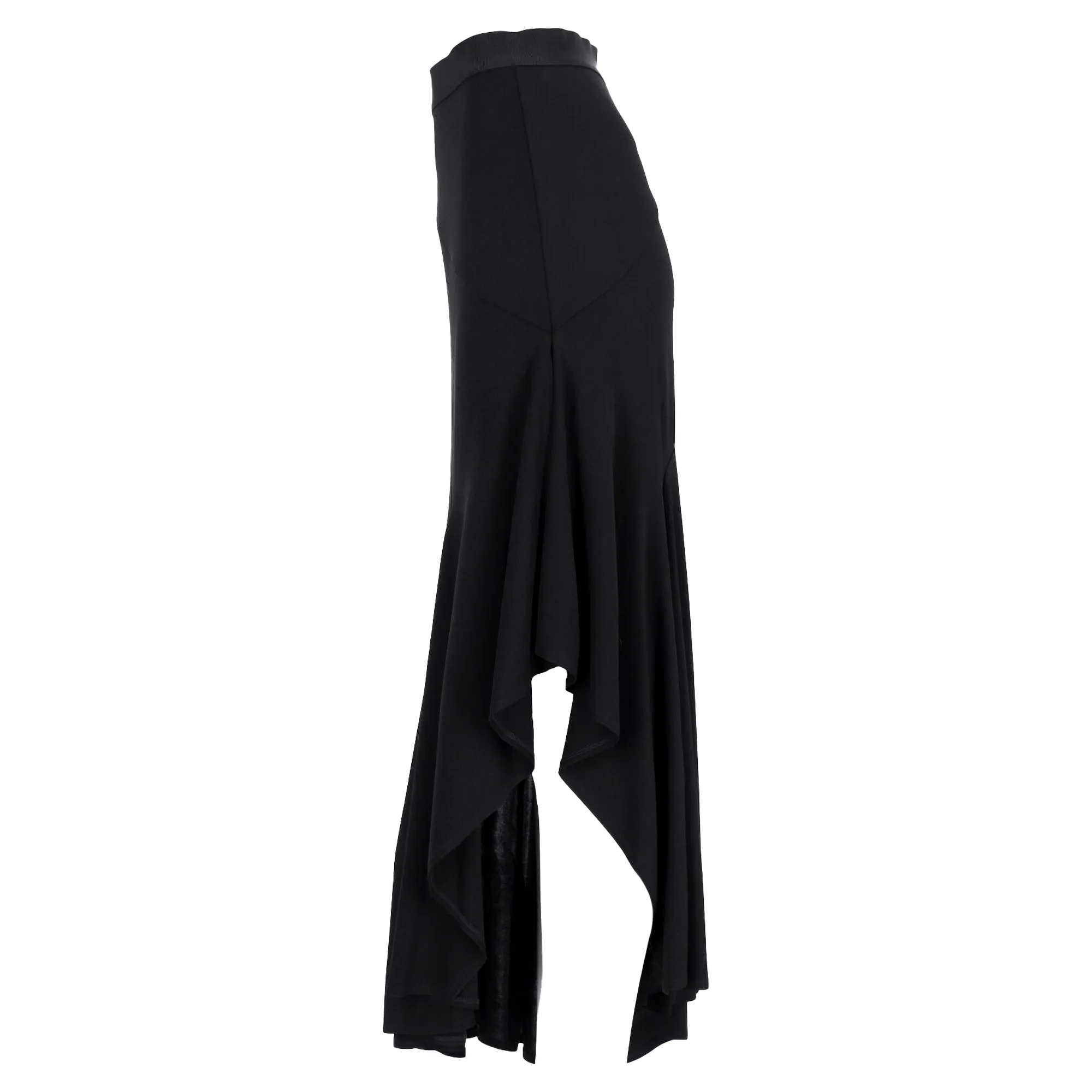 Jupe midi asymétrique Max Mara en viscose noire