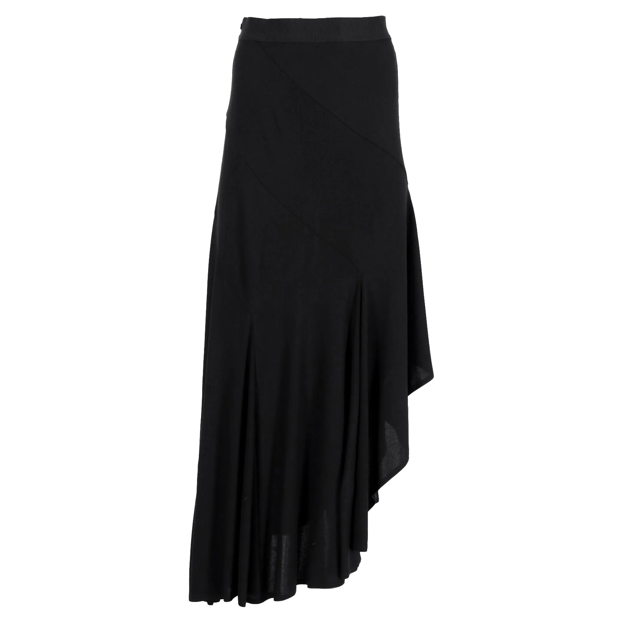 Jupe midi asymétrique Max Mara en viscose noire