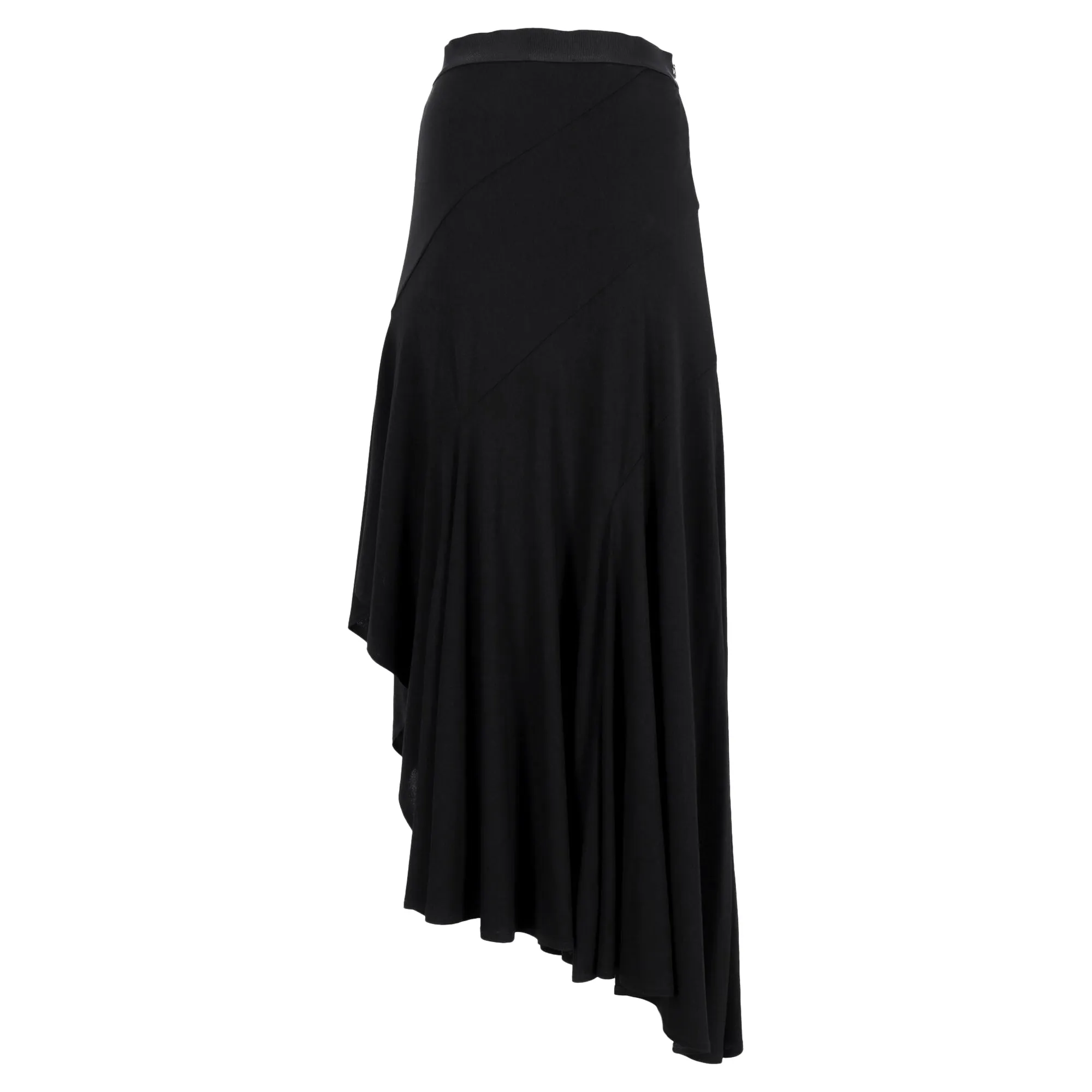 Jupe midi asymétrique Max Mara en viscose noire