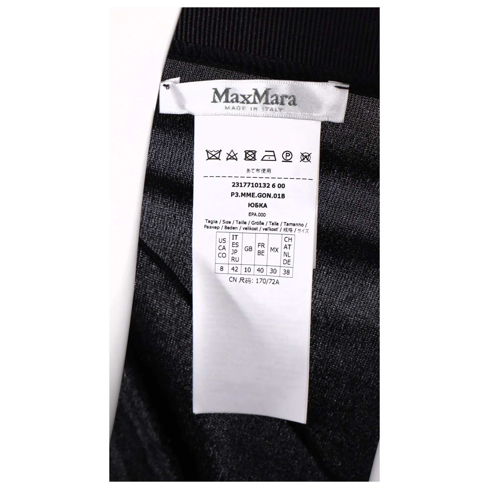Jupe midi asymétrique Max Mara en viscose noire