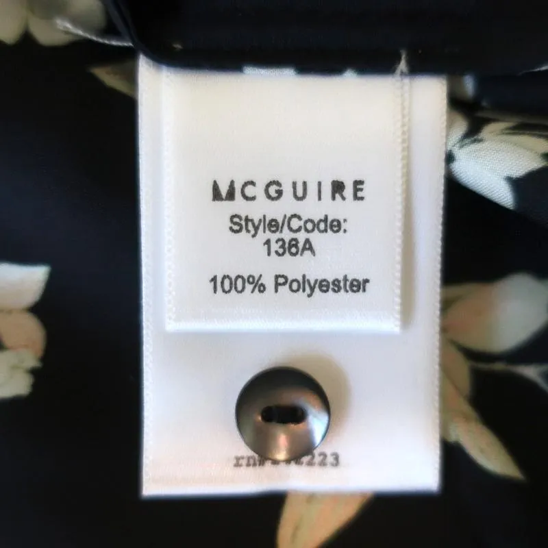 Blouse McGuire Noir Imprimé Florale Taille Petite Haut à Manches Cloche